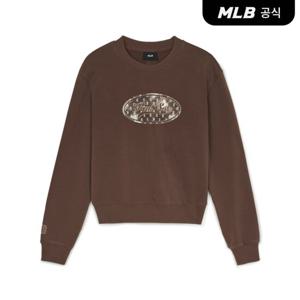 [MLB공식] 여성 빈티지 서클 모노그램 크롭 맨투맨 BOS (Mg.Brown)