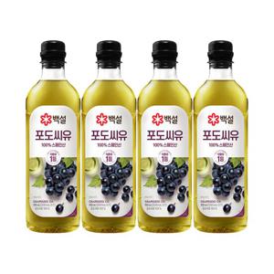 백설 포도씨유 900ml x4개