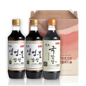 [신앙촌] 양조간장 선물세트 진 13-1호 (생명물간장 860mL×2 국간장 860mL×1)