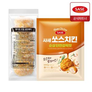 [사세] 빵가루 리얼 새우패티 650g + 쏘스치킨 순살 단짠갈릭맛 590g