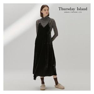 [써스데이아일랜드][Thursday Island] 벨벳 슬립 원피스 (T218MOP266W)