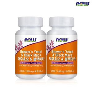 갤러리아_[나우푸드] 맥주효모 & 블랙마카 (1,000mg x 60정) x 2박스