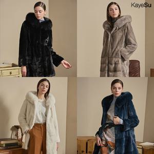 [Kayesu] 케이수 24FW 사가 폭스 후드 휘메일 풀스킨 롱코트