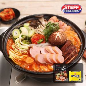 [스테프]스테프 버섯 부대찌개 600g x 6팩+라면사리 110g x 3팩