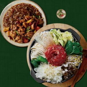 [애슐리][냉장]당면 듬뿍 매콤 안동찜닭 852g 2인분 x 1팩+ 소고기 모둠버섯 샤브샤브 800g 2인분 x 1팩