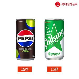 갤러리아_롯데 칠성사이다 펩시제로 210ml 2종 30캔 세트