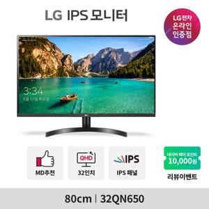 LG 32QN650 (80cm/IPS/QHD/플리커프리/블루라이트차단/HDR/고해상도) 모니터