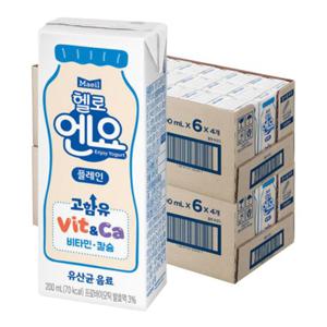 헬로엔요 플레인 유산균 음료 200ml X 48팩