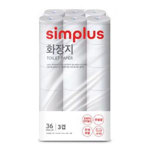 simplus 화장지(천연펄프/3겹) 27m*36롤