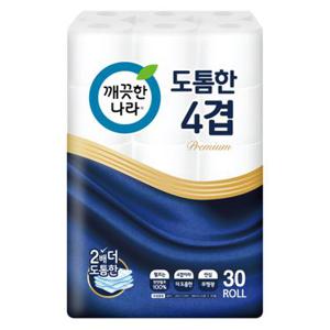 깨끗한나라 도톰한 4겹 천연펄프 화장지 25M*30롤