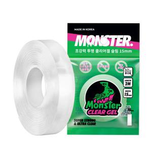 몬스터 클리어겔 슬림 얇은 폭좁은 투명 실리콘 초강력 양면테이프 15mm x 2m