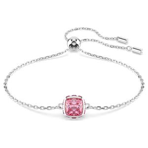 Birthstone 브레이슬릿, 스퀘어 컷, 10월, 핑크, 로듐 플래팅