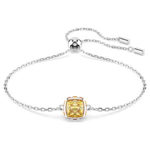 Birthstone 브레이슬릿, 스퀘어 컷, 11월, 옐로우, 로듐 플래팅