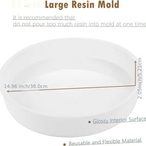 TEMU 14인치 대형 샤르쿠트리 보드 레진 실리콘 성형, 대형 라운드 몰드 레진 테이블 몰드 에폭시 테이블 몰드, 리버 테이블, 샤르쿠트리 보드, 커팅 보드, DIY 아트 홈 장식용
