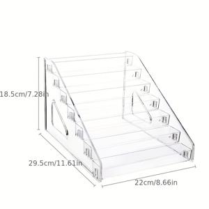 TEMU 1pc 디스플레이 선반, 사다리 가장자리 주변에 데스크탑 배지 컬러 용지 확산 곡물 스탠딩 카드 스타 박스, 플라스틱 화장품 립스틱 립 글로스 아이 라이너 화장대 침실 메이크업 홀더의 투명한 배치