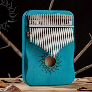 TEMU 21 Key Kalimba 악기 초보자를위한 사운드 홀이있는 풀 우드 메이플 Kalimba Eid Al-Adha Mubarak