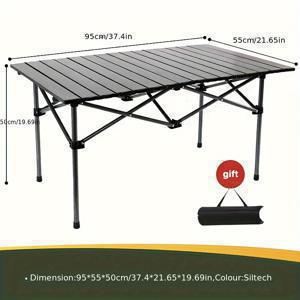 TEMU 야외용 접이식 테이블 1개, 캠핑용 접이식 테이블, 롤 형태, 합금 소재, 휴대용 접이식 테이블|캠핑테이블|접이식식탁|좌식테이블