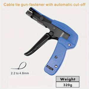TEMU 케이블 타이 건 1개, 조절 가능한 긴장 및 절단 기능이 있는 수동 나일론 집착 도구, HS-600A - 비전기 수동 작동, 내구성 있는 알루미늄 합금 구조와 PVC 그립