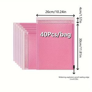 TEMU 40개 세트의 분홍색 폴리 봉투, 선물과 보석을 위한 자체 밀봉 패딩 봉투, 결혼식, 발렌타인데이, 크리스마스, 생일, 기념일을 위한 방수 및 충격 방지 포장 - PE 소재