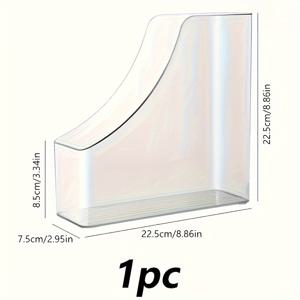 TEMU 아크릴 파일 정리함 투명 플라스틱 데스크탑 보관함, 투명 잡지 선반 책 분류기 사무용품 - 1개
