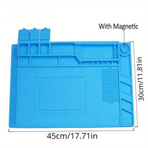 TEMU 내열 실리콘 납땜 매트, 자성 부분이 있는 전자 수리 작업대 패드 - 핸드폰, 랩탑 수리용 미끄럼 방지, 정전기 방지 매트 - 전자 취미인을 위한 필수 도구