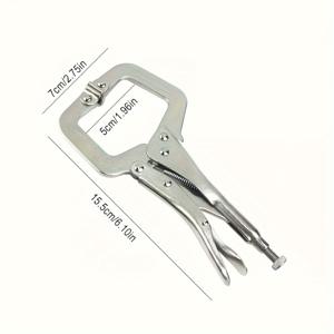 TEMU 6-Inch Locking Pliers Set, Multipurpose Silver Metal Vise Grip Tools, Adjustable Mechanic Maintenance Clamps with Movable Lock for Woodworking & Machine Fixation, Manual Operation - Pack of 1