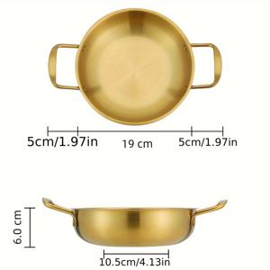 TEMU 1개 스테인리스 스틸 골든 소스 팬 노스틱 라면 냄비, 식기 세척기 안전 조리기구 해산물 국물, 샤브샤브 핫팟, 주방 필수품