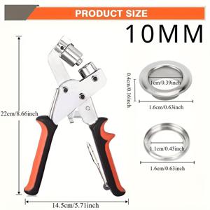TEMU 100개 그로밋 아이렛 디스크가 포함된 아이렛 플라이어, 홀 펀치 플라이어 세트, 인조 가죽, 벨트, 차양, 직물, 방수포에 완벽