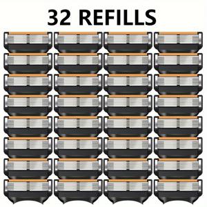 TEMU 남성용 수동 면도기 교체용 블레이드, 6겹 스테인리스 스틸 안전 면도기, 피부 보호 시스템, 32개의 블레이드, 일상용 클래식 남성 면도 도구, 교체 가능한 면도날, 블레이드 교체 키트