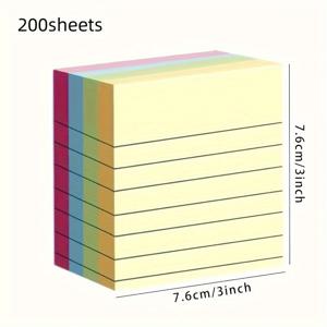 TEMU 【인기 선택】 500장 두꺼운 A7 가로 줄자 스티키 노트, 자체 접착 인덱스 카드, 북마크 단어 노트 패드