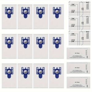 TEMU 18 팩 3D 더스트 백: 밀레 GN 진공 청소기 백과 호환, 밀레 클래식 C1, C2, C3, S400i - S456i, S600 - S658, S800 - S858, S2000 - S2999, S5000 - S5999, S8000 - S8999, S227, S240, S270, S280, S400, S2, S5, S8 시리즈 교체