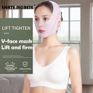 TEMU LIGHTE SECRETE V-Face 마스크 리프팅 및 단단함, 알코올 없는 얼굴 슬리밍 벨트, 통합 압축 스트랩이 포함된, 컨투어 스컬프팅 및 주름 감소, 피부 단단화 장치, 3D 턱 지원 기능이 있는 장치