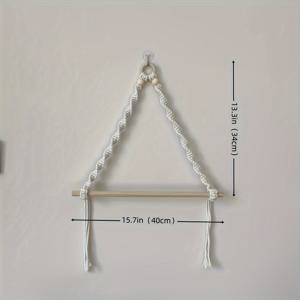 TEMU 보헤미안 수공 맥라메 종이 타월 홀더 - 구노 40cm 벽걸이 나무 디스펜서 주방, 욕실용 - 플라스틱 랩, 천 닦는 물티슈를 위한 세련된 수납 정리함
