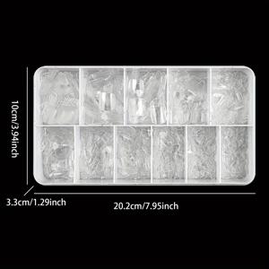 TEMU 소프트 젤 발톱 팁 세트, 550개 투명 풀 커버 스퀘어 쇼트 프레스온 가짜 발톱, 11가지 사이즈, 네일 익스텐션, 홈 DIY 및 네일 살롱 사용 - 미리 성형된 광택 있는 퓨어 컬러 네일 팁