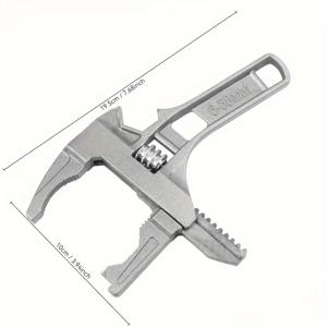 TEMU 1개 다기능 304 스테인리스 스틸 조절 가능 렌치, 주방 및 욕실용 대형 개구 스패너, 수동 작동, 조립 불필요
