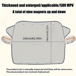 TEMU SUV용 사계절용 자석 방풍 유리 보호대 - 방수, 자외선 및 태양 보호, 사이드 미러 커버 포함, 서리, 눈, 먼지 및 폭풍 방패, 모래 폭풍, 열 보호