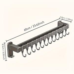 TEMU 우주 알루미늄 주방 고리, 벽걸이형 보관 선반, 냄비, 팬, 뚜껑, 숟가락, 식기, 쉬운 설치, 다양한 크기 제공, 현대적인 스타일