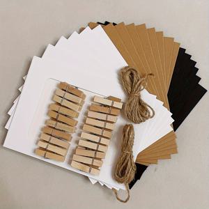 TEMU 20pcs 6'' DIY 포토 월, 벽걸이 종이 포토 프레임, 클립과 로프 포함, 커플 그룹 사진, 기념 사진, 친구들을 위한 작은 포토 프레임 장식, 어떤 행사에도 벽 장식으로 사용됩니다