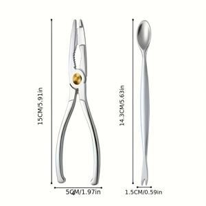 TEMU 2개/세트, 게 다리 깨는 도구, 해산물 도구 세트, 스테인리스 스틸 껍질 벗기는 도구, 해산물 포크, 랍스터/게/호두/해산물용 픽, 게 먹는 도구, 주방 용품, 주방 액세서리