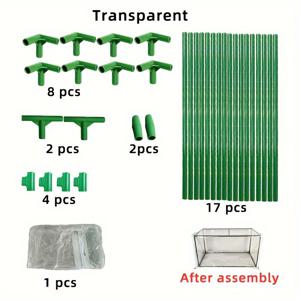 TEMU 휴대용 미니 온실 정원 식물 텐트, 지퍼가 있는 두꺼운 플라스틱 필름, 방풍, 방수 및 열성형 커버, 실내/실외 사용을 위한 섬유 유리 프레임