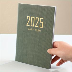 TEMU 2025년 주간 캘린더, 얇은 스타일 64장 128페이지, 2025년 1월부터 12월까지 사용 가능한 일상용, 휴일 선물, 생일 및 기타 일상 생활에 적합한 일기 및 시간 관리 연간 캘린더, 2025년 주간 캘린더 플래너, 64장 128페이지 얇은 스타일 인조 가죽 주간 캘린더, 심플하고 창의적인 트렌디한 일정 책