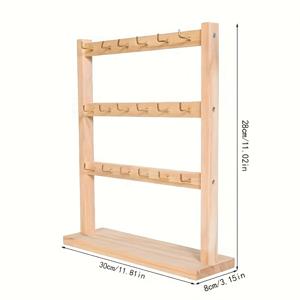 TEMU 1개의 단단한 나무로 만들어진 쥬얼리 타워 스탠드 – 귀걸이, 목걸이, 팔찌, 열쇠를 위한 다목적 탁상 정리함 – 후크가 달린 직사각형 나무 보관 선반 – 사용에 전원이 필요하지 않음, 쥬얼리 타워