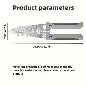 TEMU 전문 전기 기사용 다기능 전선 스트리퍼 - 고망간강, 실버, 조립 불필요 - 절단, 압착 및 전선 스트리핑을 위한 산업용 등급 도구