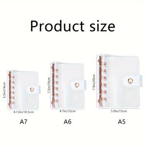 TEMU 로즈 골드 A5/A6/A7 바인더 커버 - 두꺼운, 내구성 있는 6링 루스리프 정리함, 쉬운 페이지 교체용