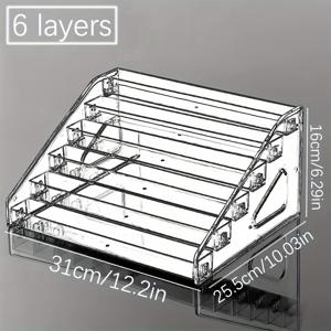 TEMU 다용도 투명 페인트 정리대 - 5/6/7단, 분리 가능한 디자인, 공예, 립스틱 및 네일 폴리쉬 보관 - 내구성 있는 플라스틱 데스크탑 디스플레이 선반