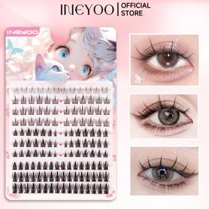 TEMU 인에유 138pcs 멀티 팩 눈썹, 자연스러운 클러스터 및 크로스 스타일, 3 길이 (10-12mm, 13-15mm), 3 두께 (0.03mm, 0.05mm, 0.07mm), C 컬, 재사용 가능, 초보자에게 쉬운 사용, 코스프레 및 일상적인 착용에 완벽, 할로윈 및 크리스마스 선물로 적합