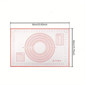 TEMU 1pc, 측정치가 있는 비끈적 거름질 실리콘 베이킹 매트, 페이스트리용 도우 롤링 패드, 파이 크러스트 매트, 오븐 라이너, 카운터탑 보호대, 재사용 가능, 식품 안전, 크리스마스, 할로윈, 이스터, 하누카, 추수감사절용 - 40x60cm/15.7x23.6in 및 26x29cm/10.2x11.4in