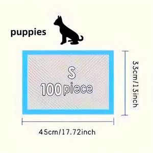 TEMU 100팩 소형 애완 동물 용품, 강아지와 고양이 용 소형 배변 패드, 비직물 애완 동물 훈련 패드, 젊은 개와 소형 동물 용, 실내 사용을 위한 추천 제품 (1팩 = 100개)