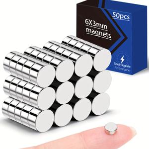 TEMU 50/200개 D6x3mm 소형 자석, 강력한 미니 자석, 냉장고용 네오디뮴 자석, 화이트보드 자석, 사무실, 냉장고, 주방에 적합