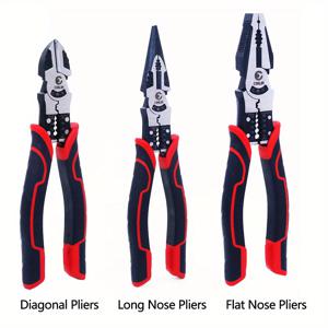 TEMU 다기능 유니버설 바늘코 집게 대각선 정밀 절단 플라이어 와이어 커터 전기 기술자 전용 플라이어 도구